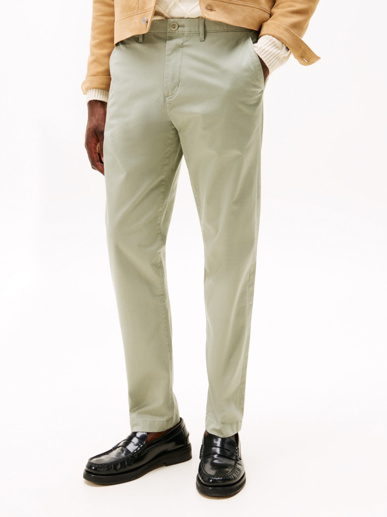 Grey Harlem Tapered Leg Twill Chinos  Men