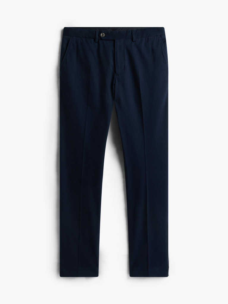 Blue Smart Casual Denton Straight Chinos  Men