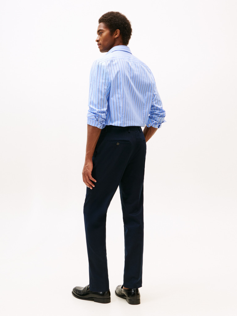 Blue Smart Casual Denton Straight Chinos  Men
