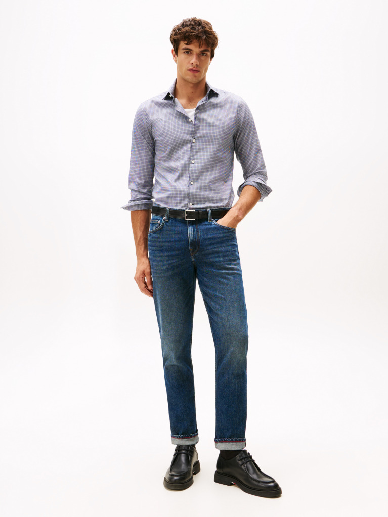 Multi Smart Casual Καρό Dobby Πουκάμισο Σε Slim Γραμμή  Άνδρες
