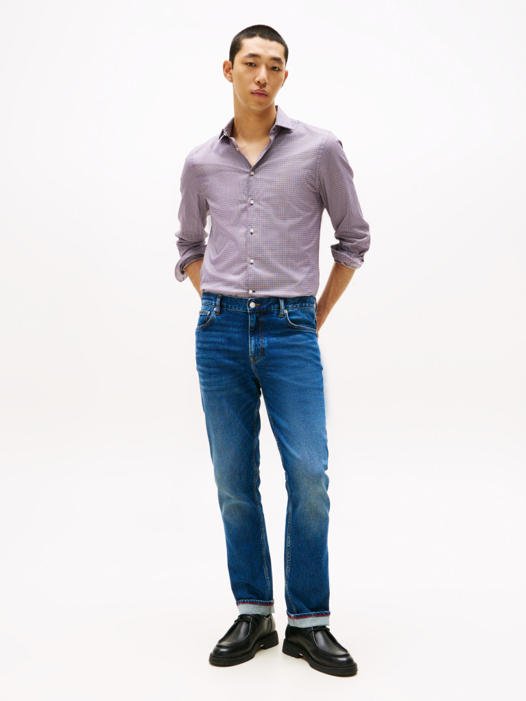 Multi Smart Casual Καρό Dobby Πουκάμισο Σε Slim Γραμμή  Άνδρες