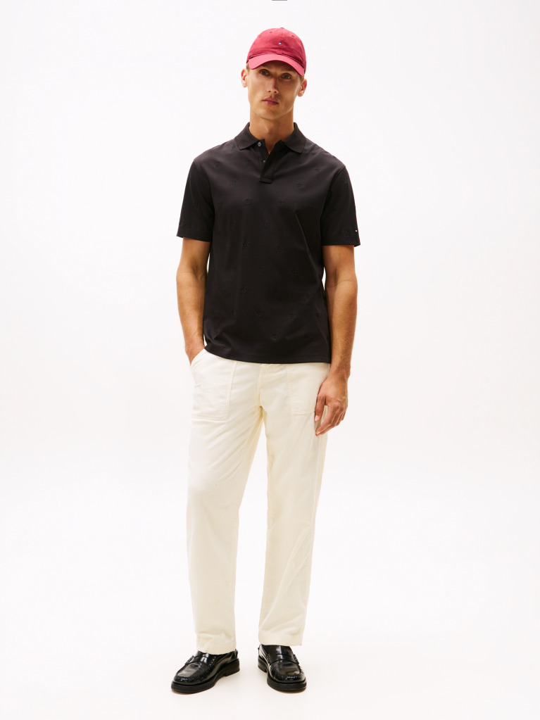 Black 1985 Regular Fit Piqué Polo Shirt  Men