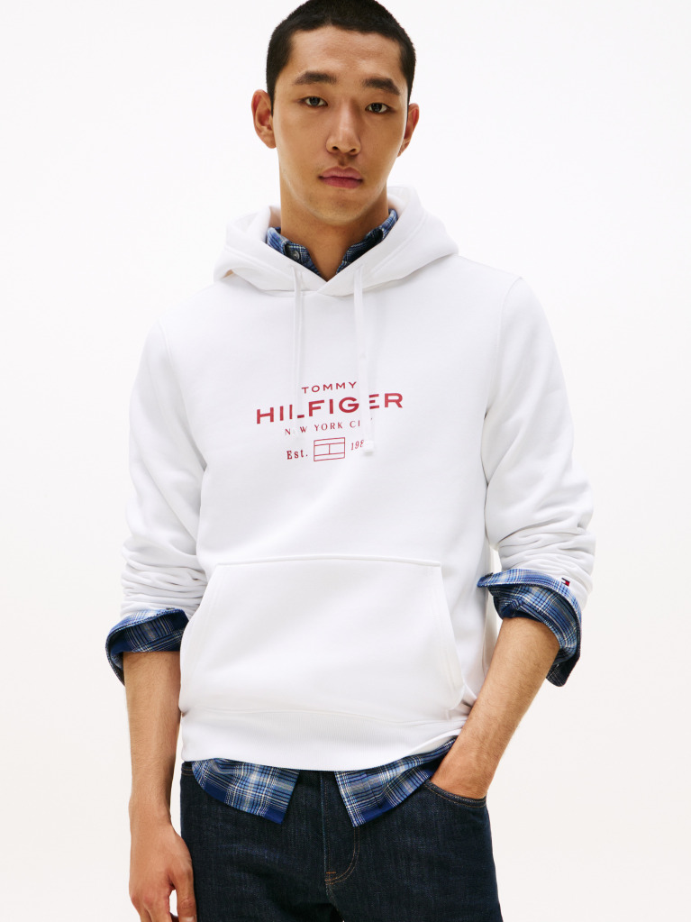 Άσπρο Hoodie Με Σχέδιο  Άνδρες