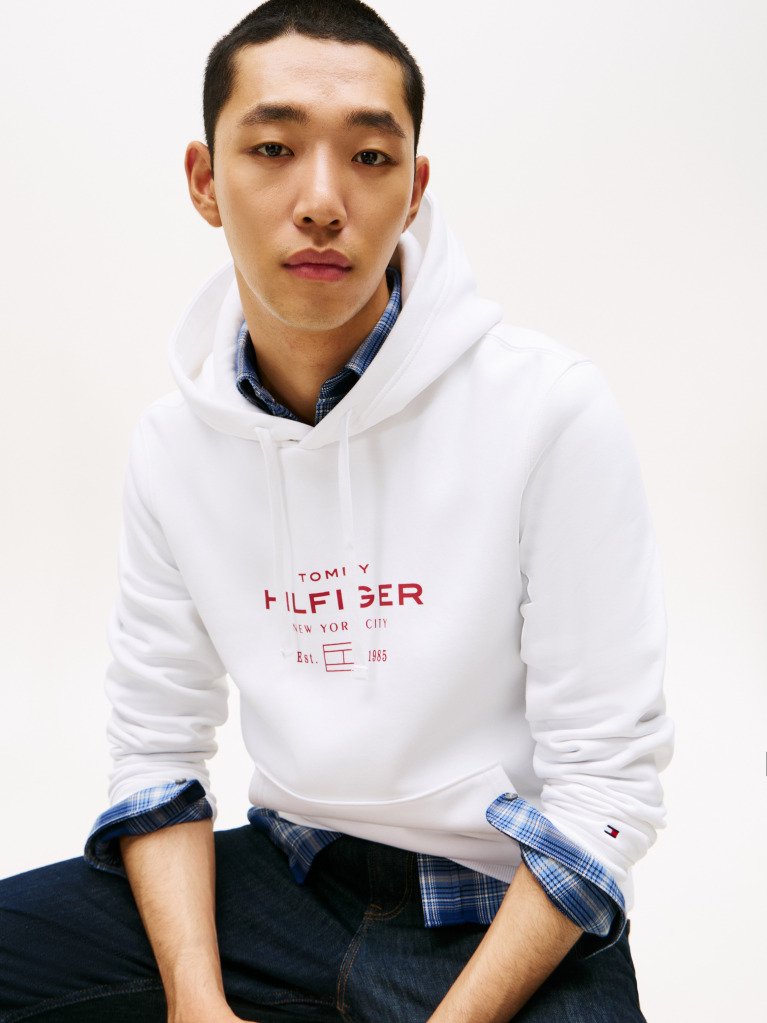 Άσπρο Hoodie Με Σχέδιο  Άνδρες
