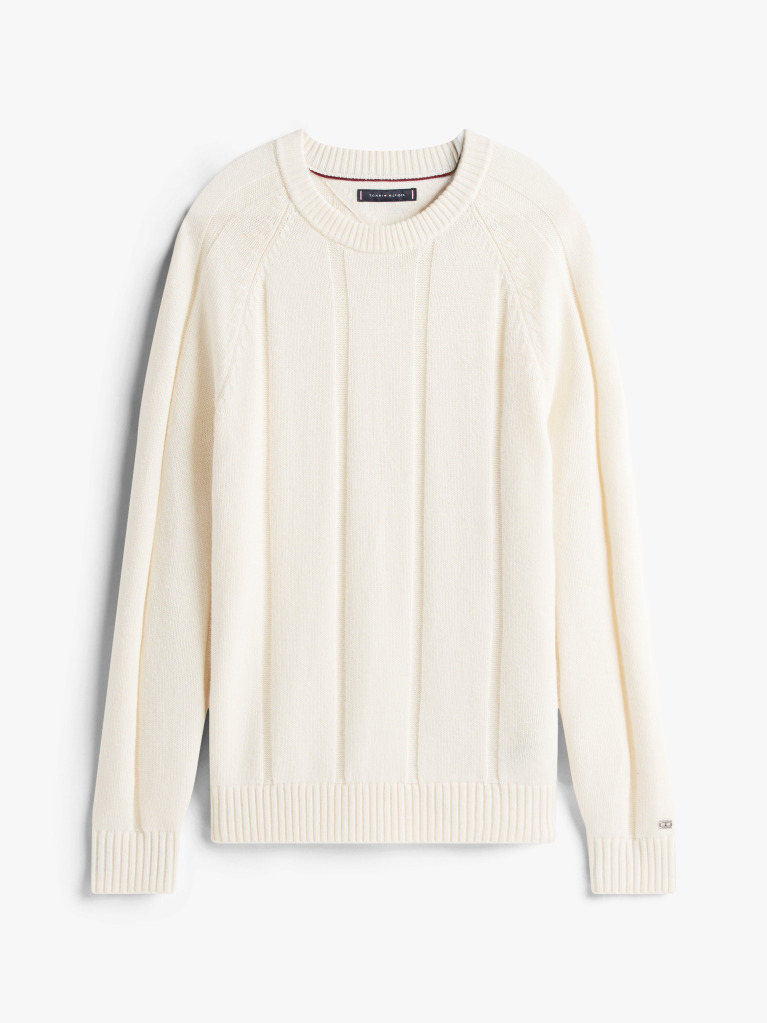 Beige Smart Casual Textured Wool Blend Jumper  Men