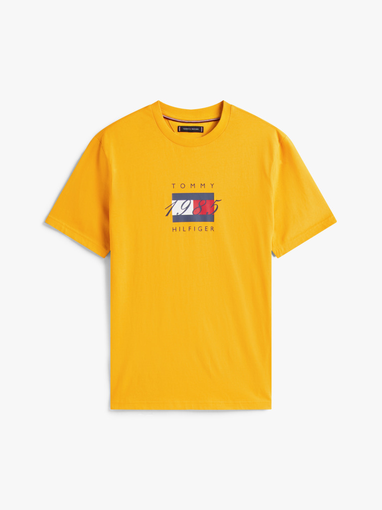 Κίτρινο Jersey T-Shirt Με Σημαία  Άνδρες