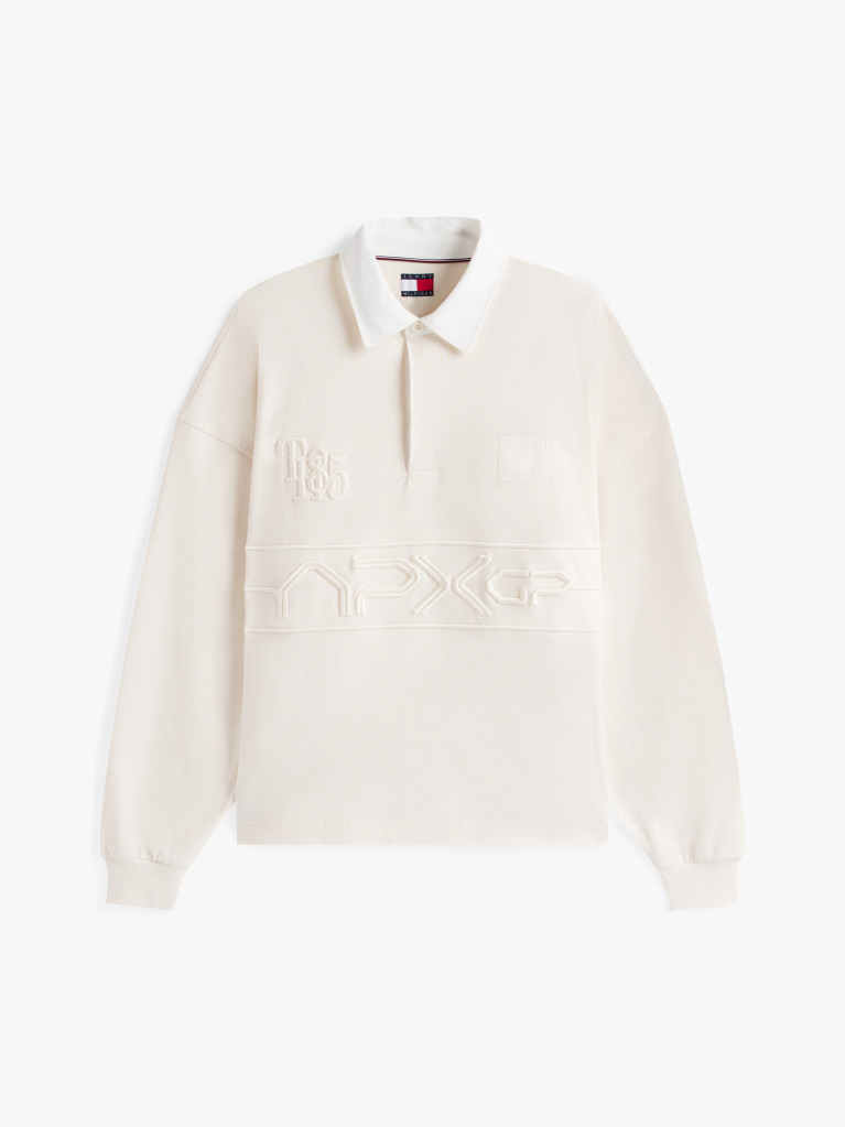 Beige The APXGP Collection Relaxed Tonal Embroidery Rugby Shirt  Men