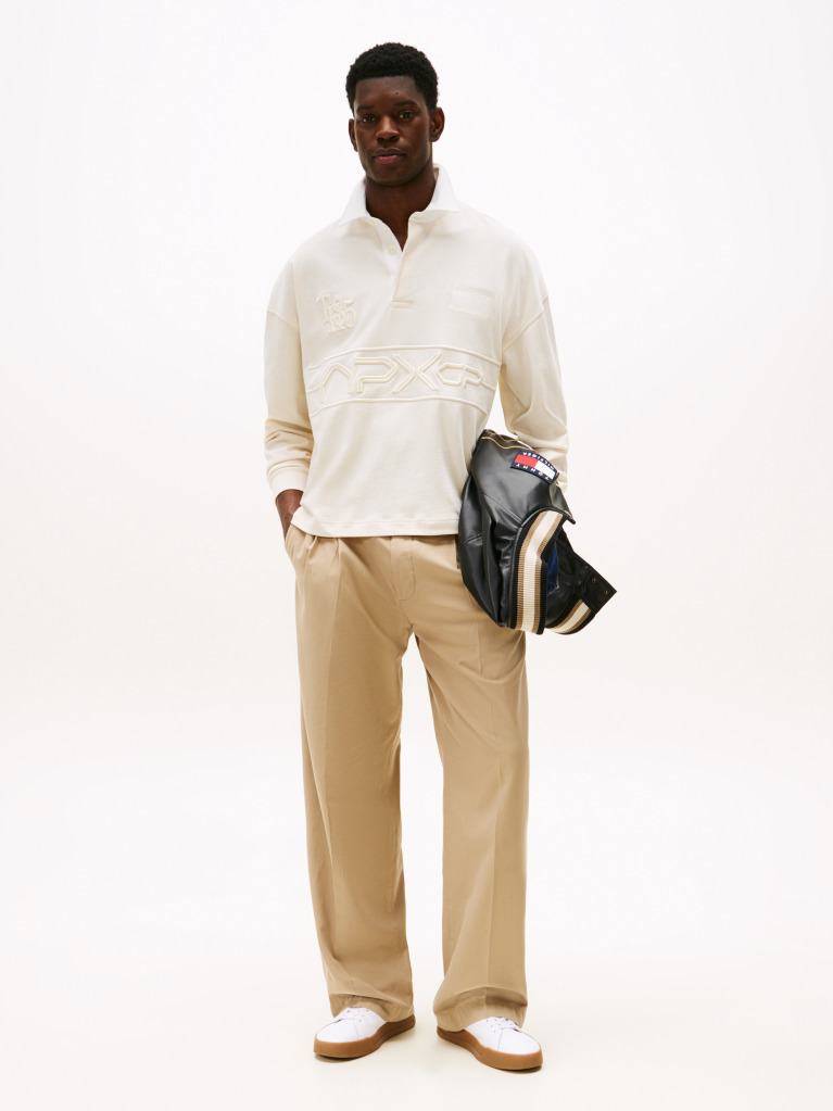 Beige The APXGP Collection Relaxed Tonal Embroidery Rugby Shirt  Men