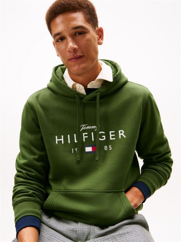 Green Logo Graphic Flex Fleece Hoody  Men