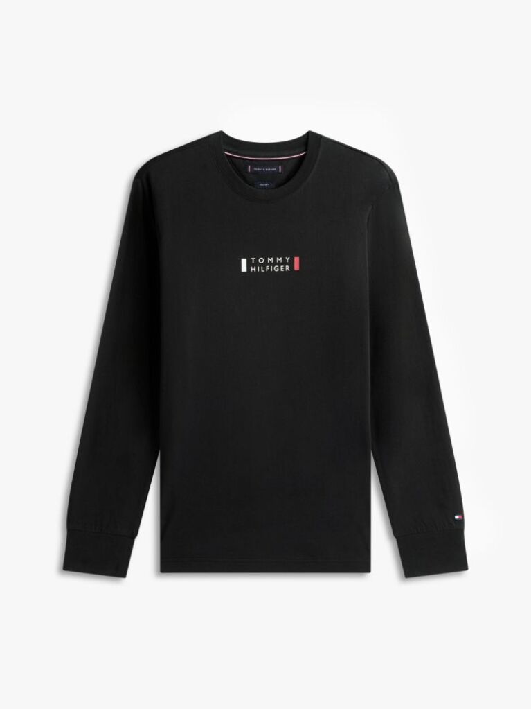 Black Logo Jersey Long Sleeve T-Shirt  Men