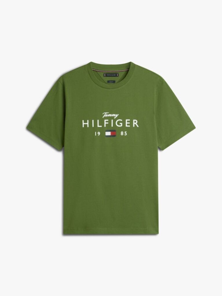 Green Logo Graphic Jersey Crew Neck T-Shirt  Men