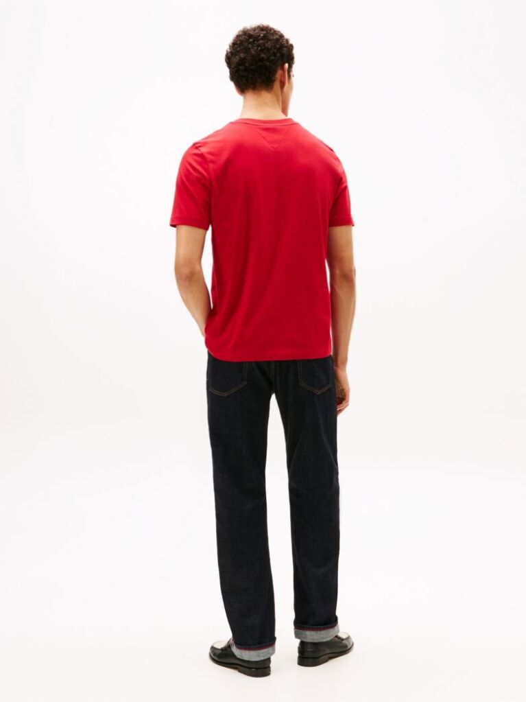 Red Logo Graphic Jersey Crew Neck T-Shirt  Men