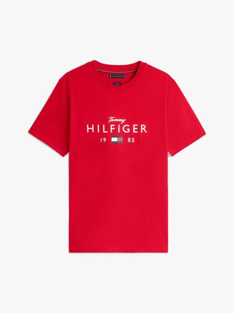Red Logo Graphic Jersey Crew Neck T-Shirt  Men