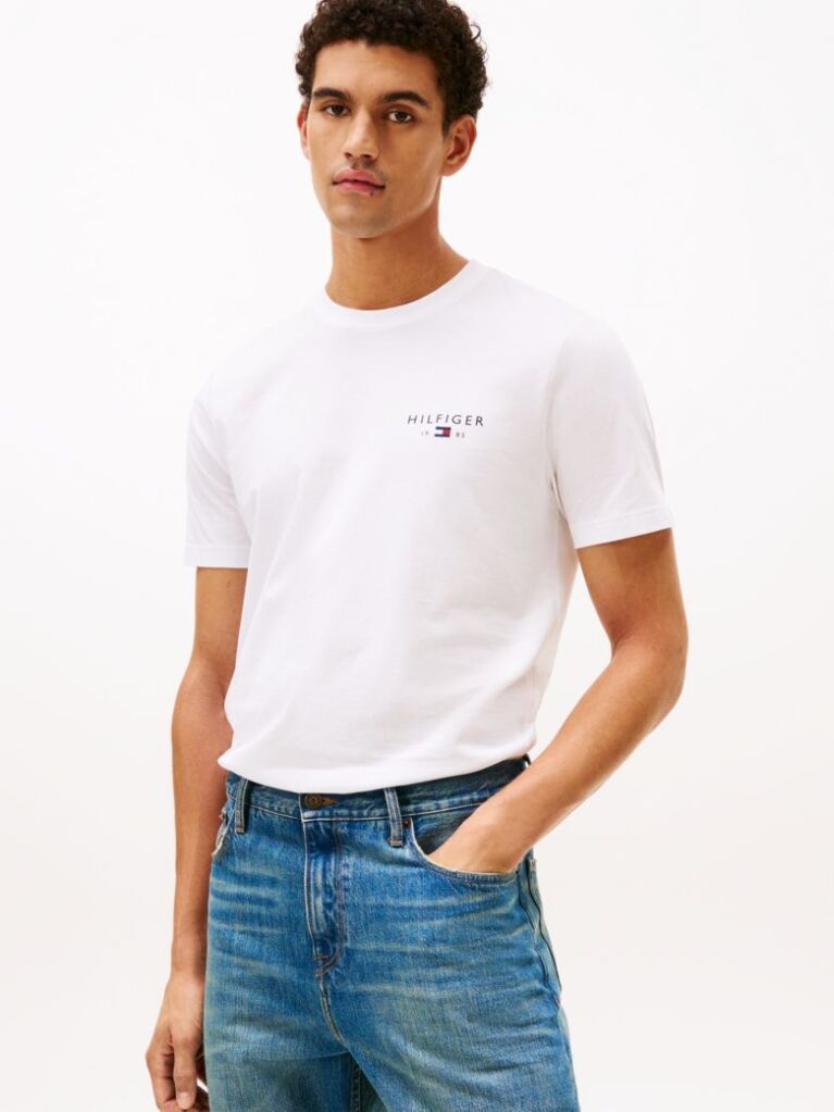 White Logo Regular T-Shirt  Men