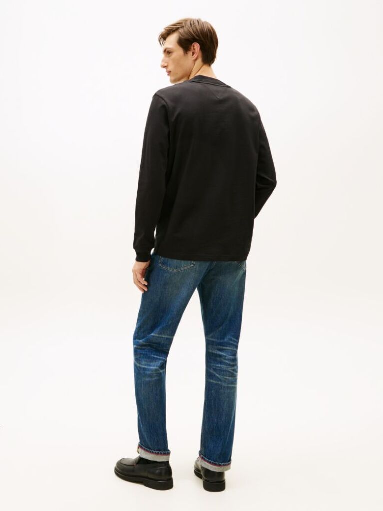 Black Graphic Jersey Long Sleeve T-Shirt  Men