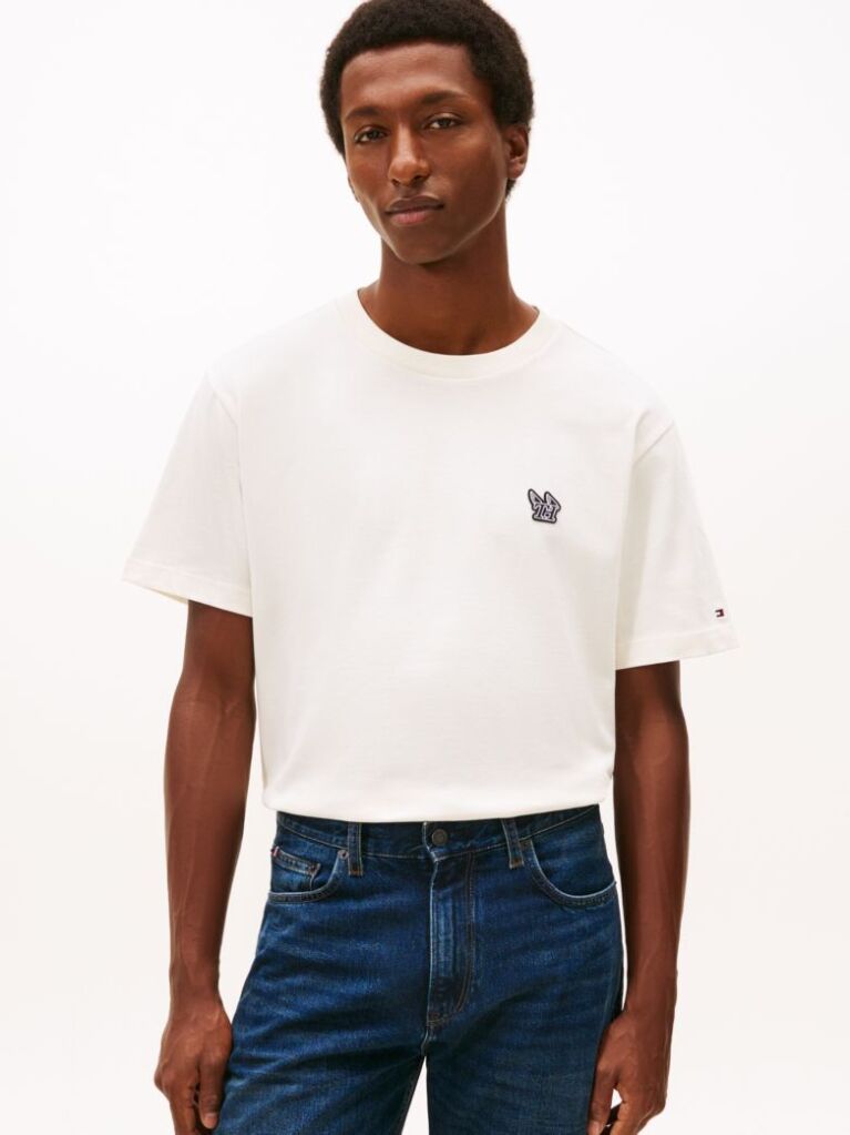 Beige Tonal Logo Relaxed Fit T-Shirt  Men