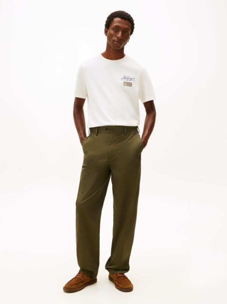Beige Textured Logo Crew Neck T-Shirt  Men
