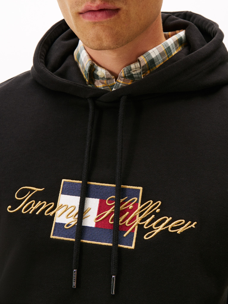 Μαύρο Hoodie Με Icon Gold Λογότυπο  Άνδρες