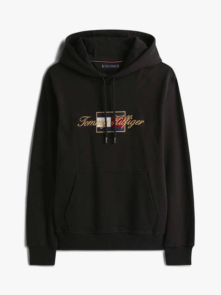 Μαύρο Hoodie Με Icon Gold Λογότυπο  Άνδρες