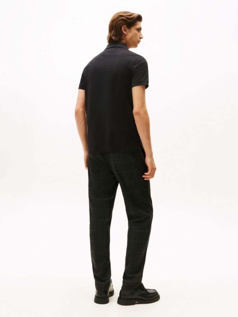 Black Regular Fit Concealed Placket Polo Shirt  Men