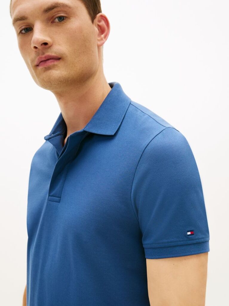 Blue Regular Fit Concealed Placket Polo Shirt  Men