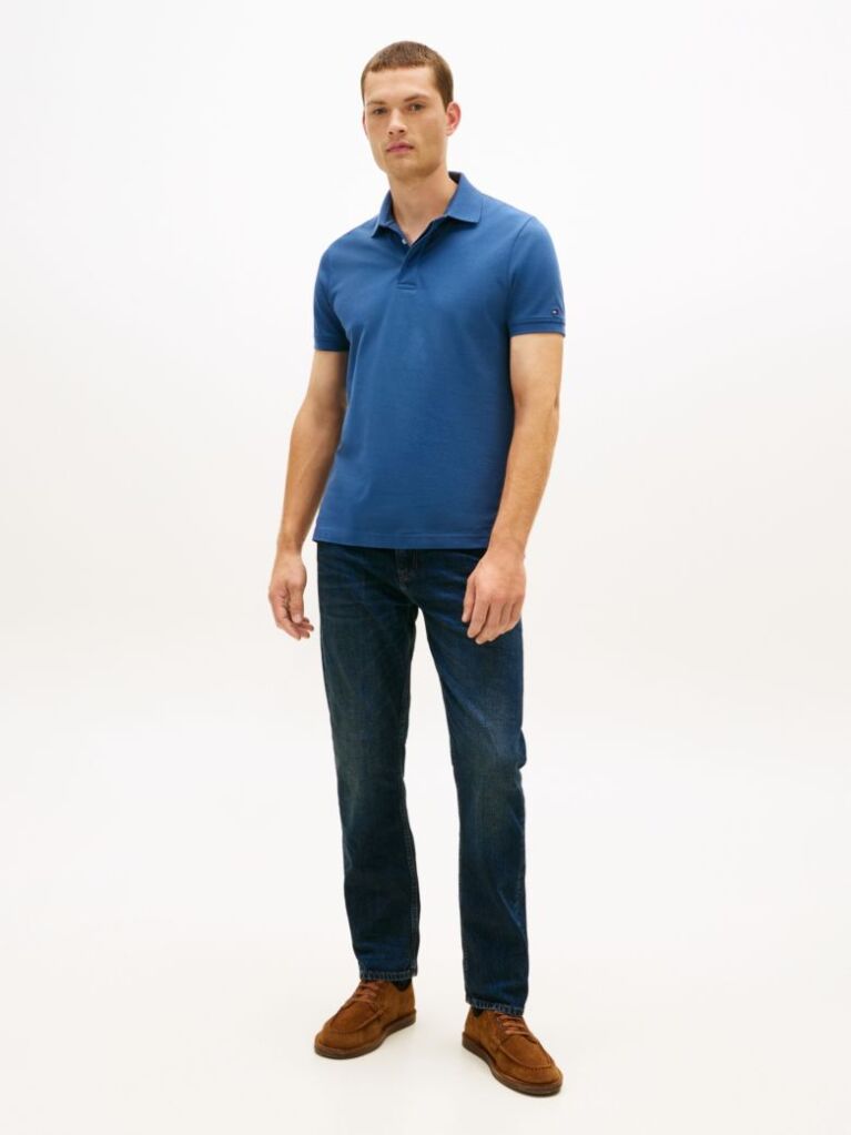 Blue Regular Fit Concealed Placket Polo Shirt  Men
