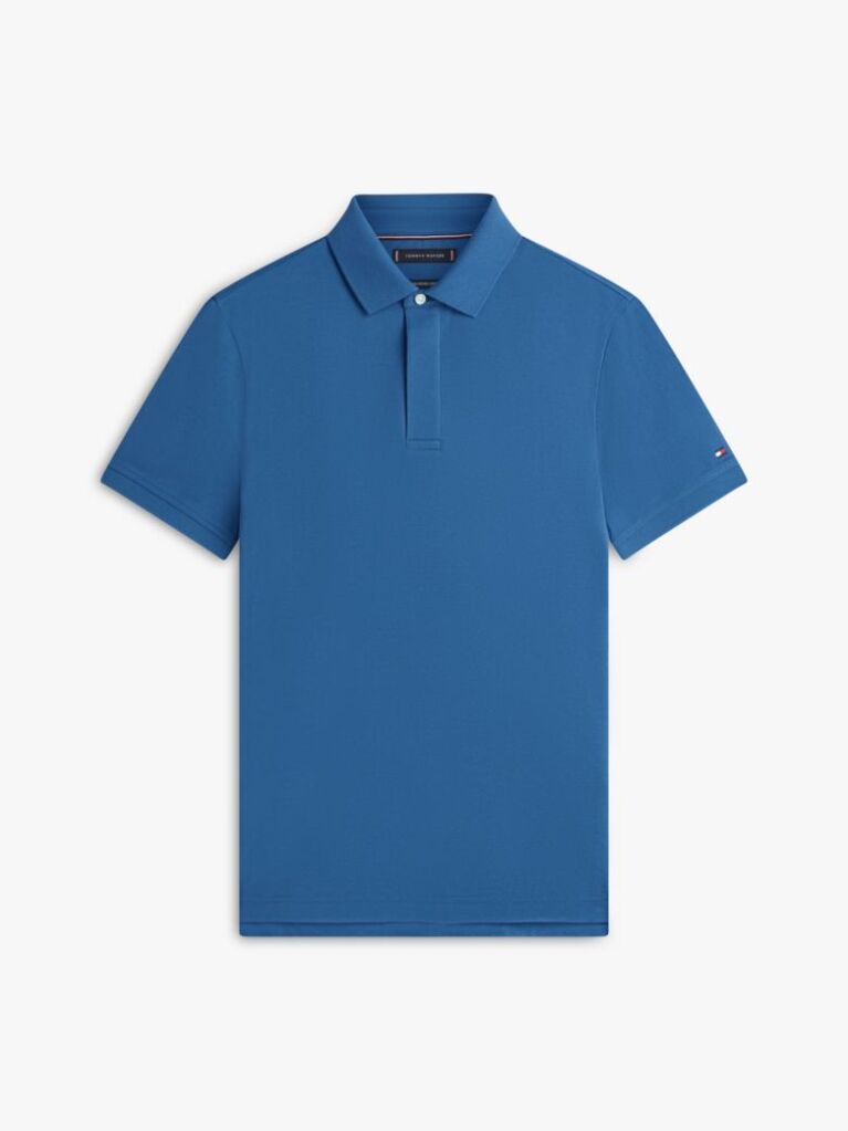 Blue Regular Fit Concealed Placket Polo Shirt  Men