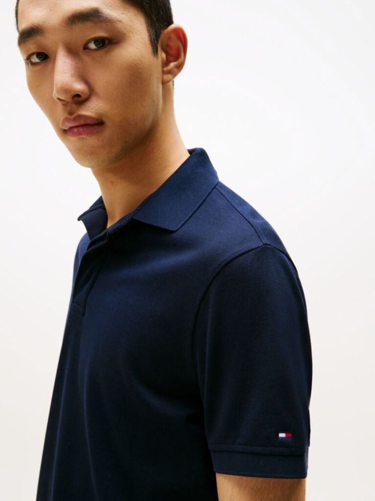 Blue Regular Fit Concealed Placket Polo Shirt  Men