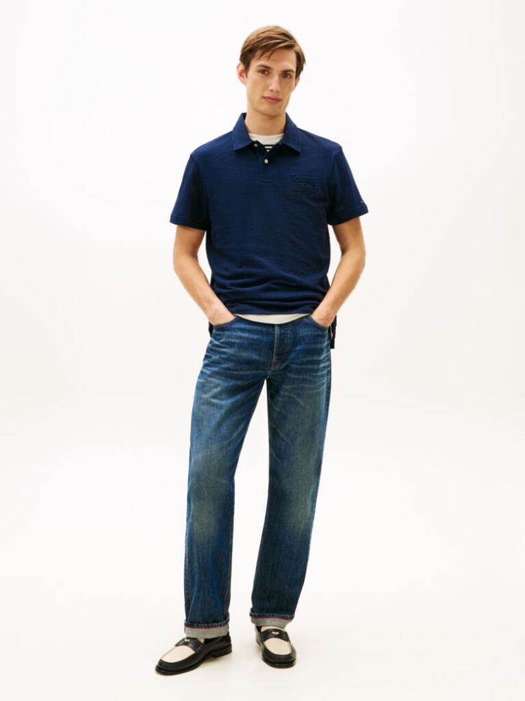 Blue Regular Fit Logo Polo Shirt  Men