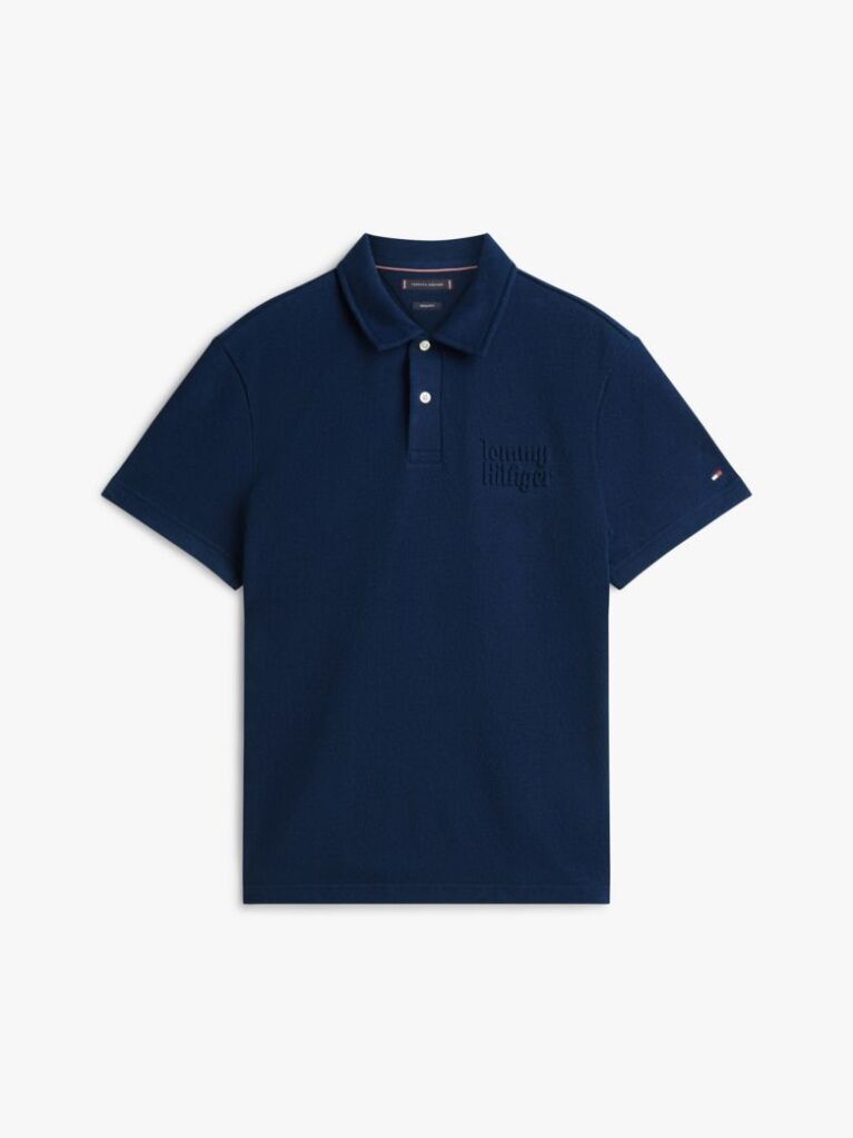 Blue Regular Fit Logo Polo Shirt  Men