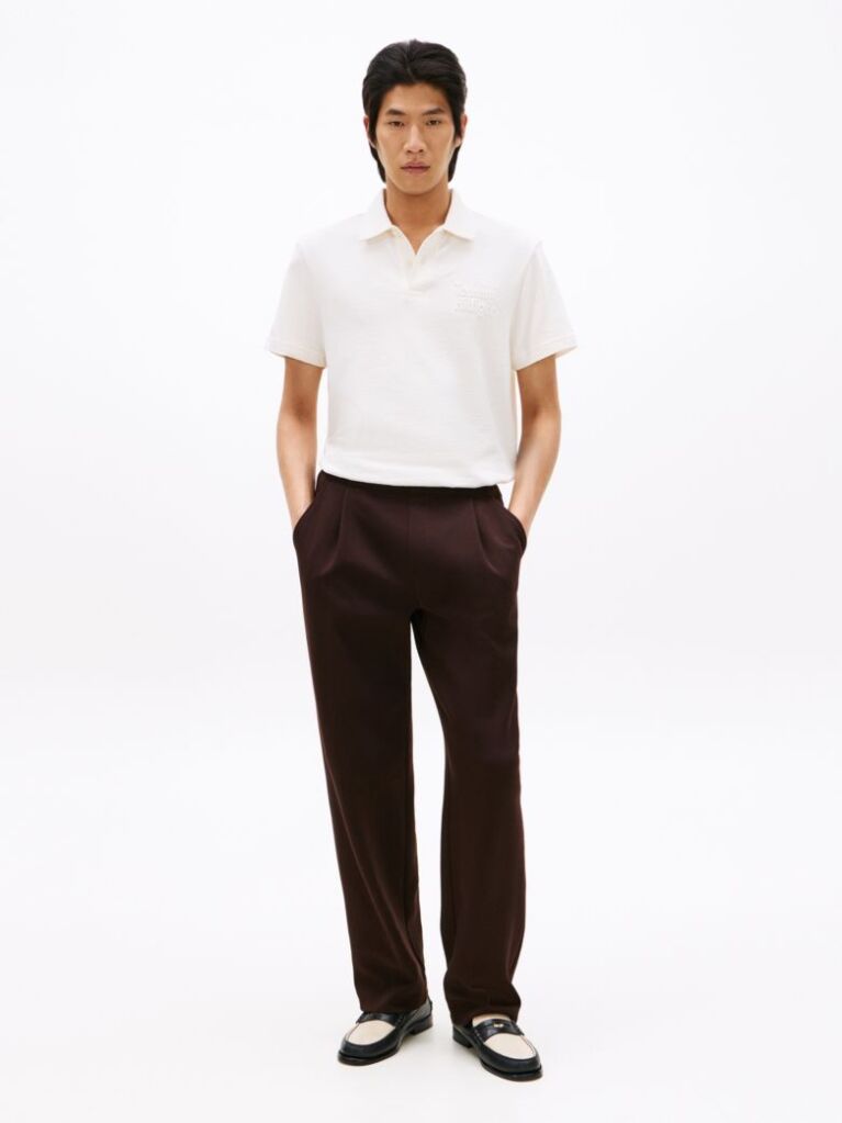 Beige Regular Fit Logo Polo Shirt  Men