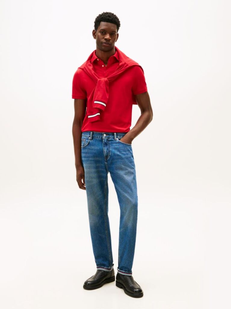 Red Regular Fit Concealed Plaquet Polo Shirt  Men