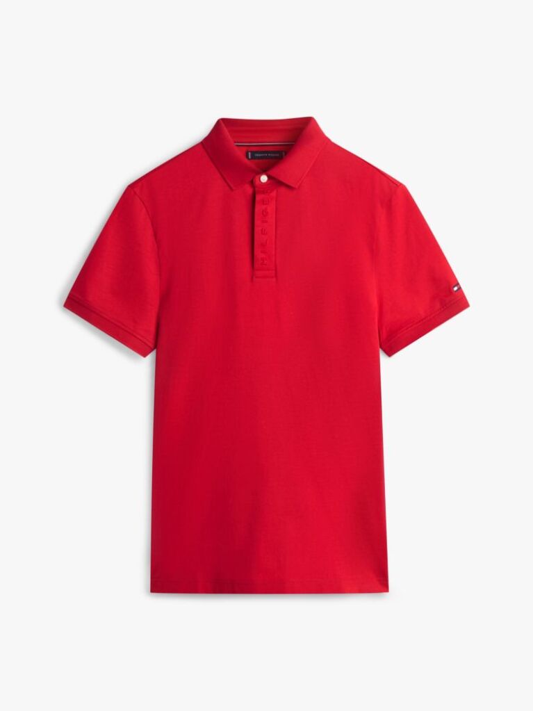 Red Regular Fit Concealed Plaquet Polo Shirt  Men