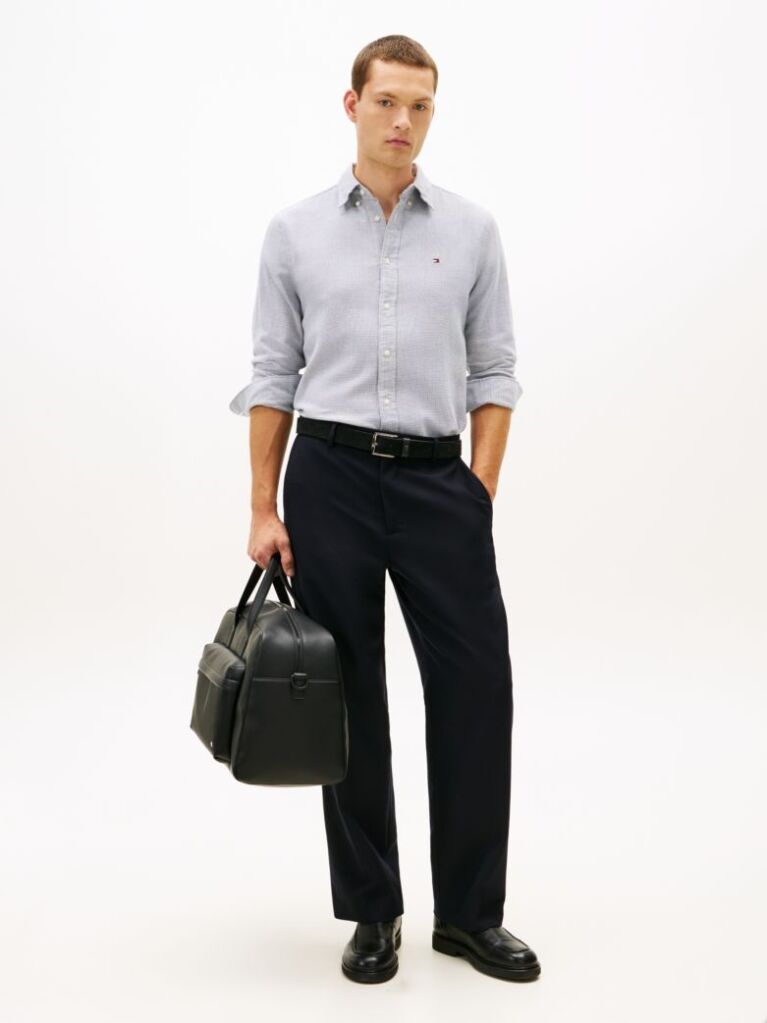Blue Regular Fit Dobby Shirt  Men