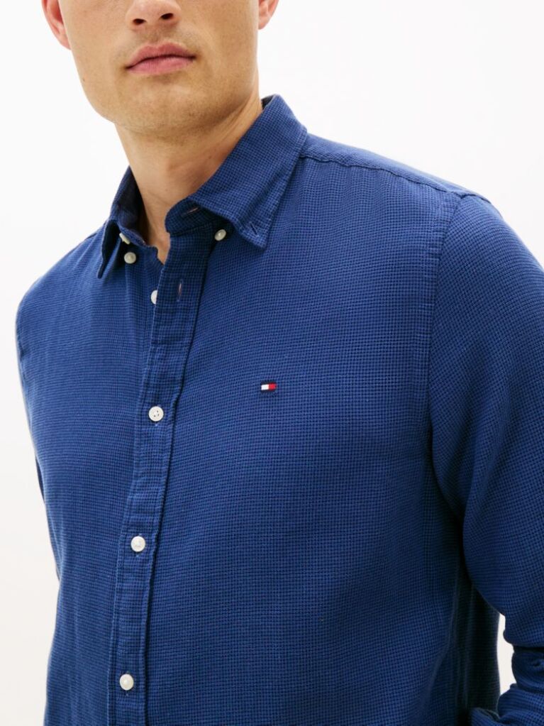 Blue Regular Fit Dobby Shirt  Men