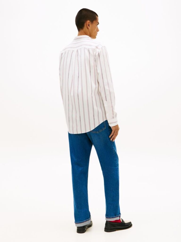 Multi Regular Fit Logo Pinstripe Jacquard Shirt  Men