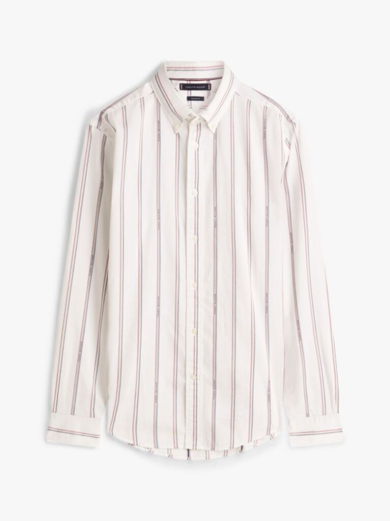 Multi Regular Fit Logo Pinstripe Jacquard Shirt  Men