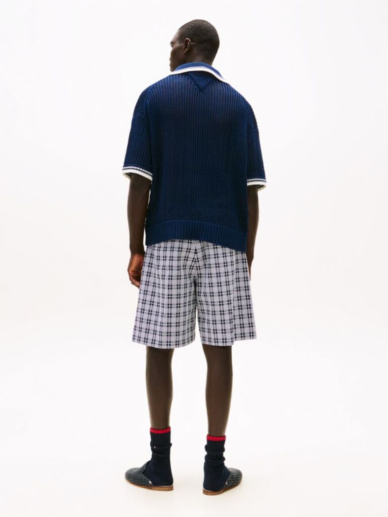 Blue The Runway Collection Regular Mesh Polo Shirt  Men