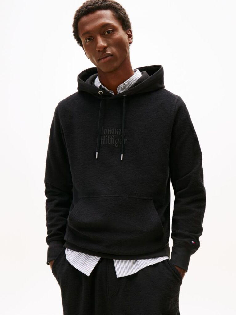 Μαύρο Βαμβακερό Hoody  Άνδρες
