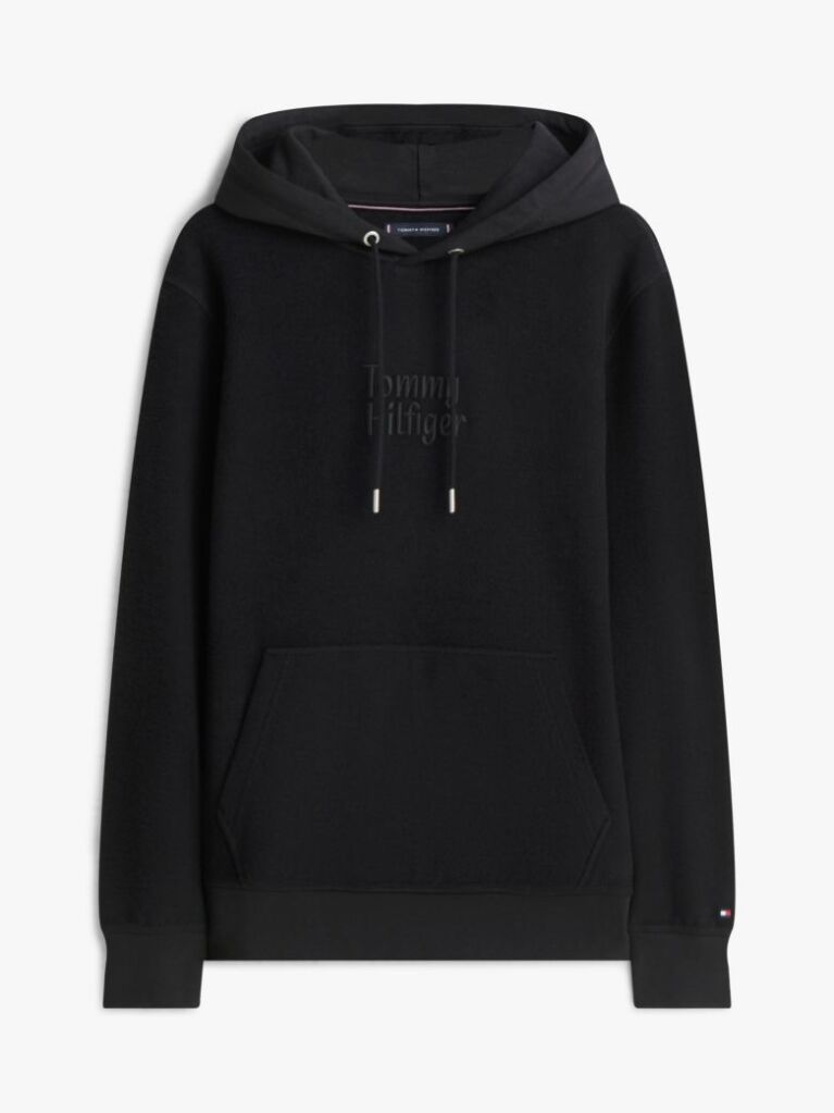 Μαύρο Βαμβακερό Hoody  Άνδρες