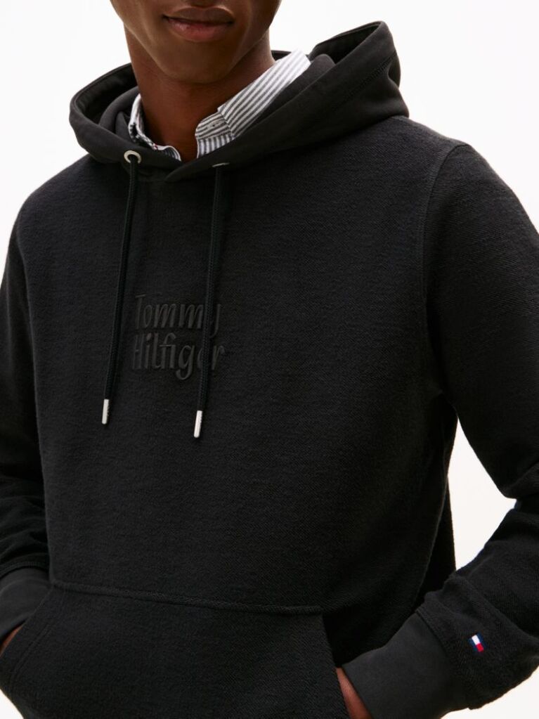 Μαύρο Βαμβακερό Hoody  Άνδρες
