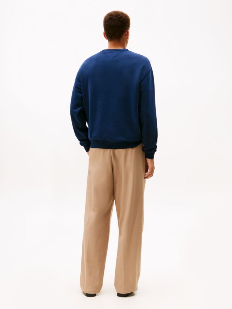 Blue Logo Terry Crew Neck Sweatshirt  Men