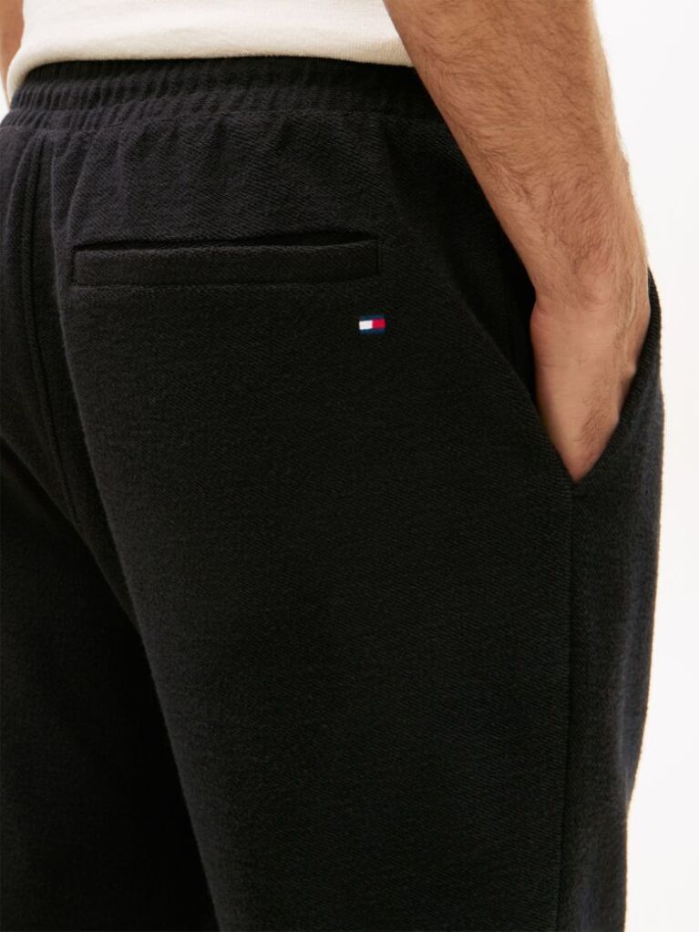 Black Logo Embroidery Cuffed Leg Joggers  Men