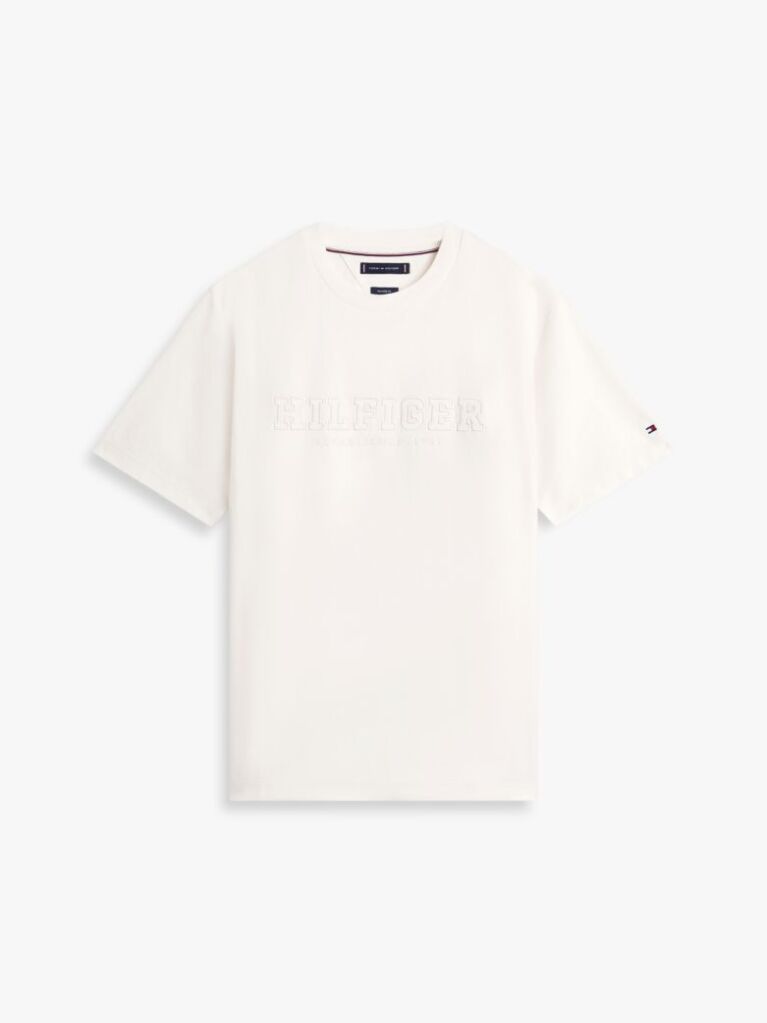 Beige Logo Embroidery Relaxed Crew Neck T-Shirt  Men