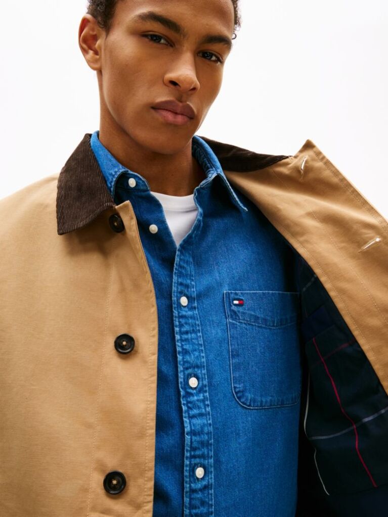 Beige Relaxed Waxed Barn Jacket  Men