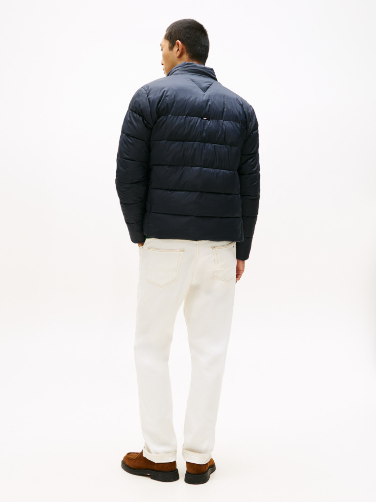 Blue Mid Weight Stand Collar Jacket  Men