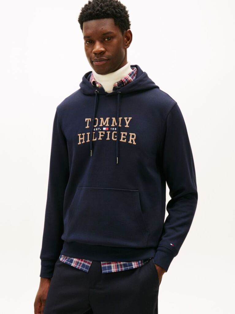Blue Logo Graphic Hoody  Men