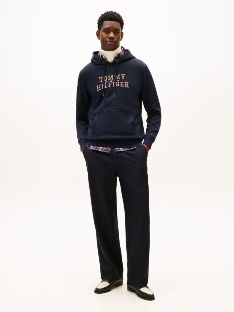 Blue Logo Graphic Hoody  Men