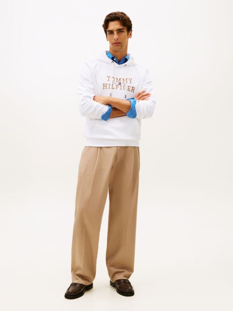 White Logo Graphic Hoody  Men