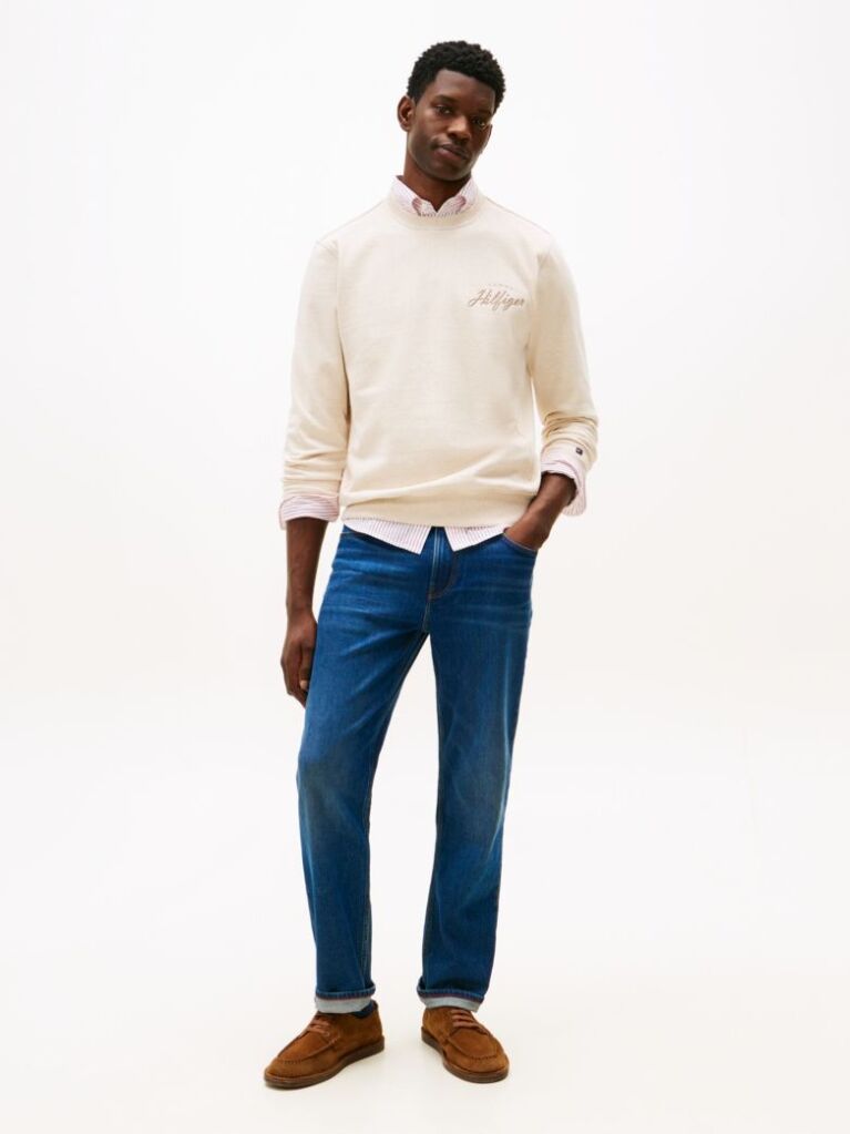 Beige Logo Crew Neck Sweatshirt  Men